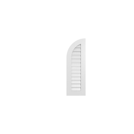 Ekena Millwork Quarter Round Top Left Surface Mount PVC Gable Vent w/ 3-1/2"W x 1"P Standard Frame, 14"W x 42"H GVPQL14X4201SF